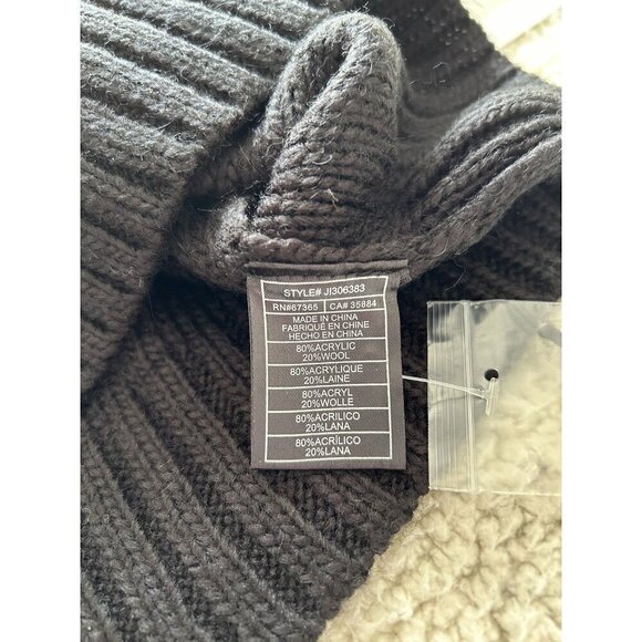 BB Dakota Black Cowl Neck Raglan Sleeve Crop Cable Knit Sweater Women's Size XS - Picture 6 of 10